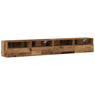 TV seinalaudade komplekt 2 tk Vana puit 100x30x30 cm Tehispuit