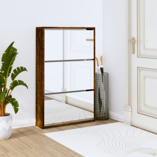 3 sahtliga kingakapp peegliga, suitsutatud tamm, 63x17x102,5 cm
