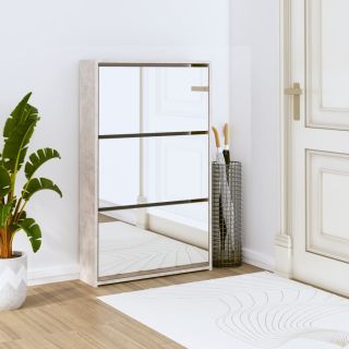 3 sahtliga kingakapp peegliga, betoonhall, 63x17x102,5 cm