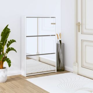 3 sahtliga kingakapp peegliga, kõrgläikega valge 63x17x102,5 cm
