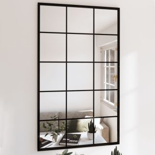 seinapeegel, must, 100 x 40 cm, metall