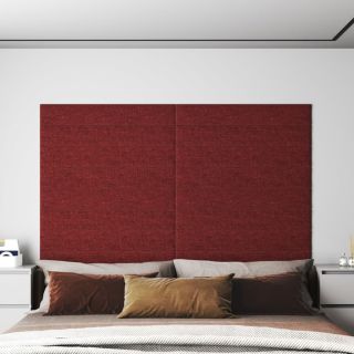 seinapaneelid 12 tk, veinipunane, 90 x 15 cm, kangas, 1,62 m²