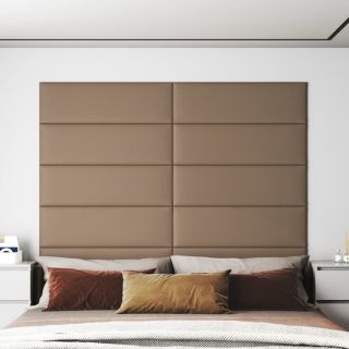 seinapaneelid 12 tk, cappuccino, 90 x 30 cm, kunstnahk, 3,24 m²