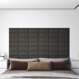 seinapaneelid 12 tk, tumehall, 30 x 15 cm, kangas, 0,54 m²