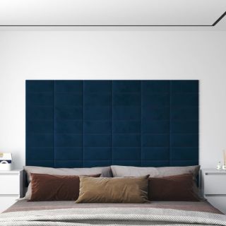 seinapaneelid 12 tk, sinine, 30 x 15 cm, samet 0,54 m²