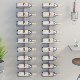 seinale kinnitatav veiniriiul 9 pudelile 2 tk, valge, raud