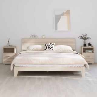 Прикроватная тумбочка HAMAR, 2 шт, медово-коричневый, 40x35x62 см, сосна