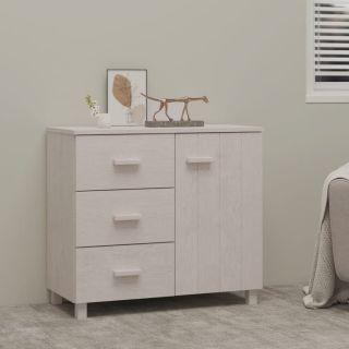 тумбочка прикроватная HAMAR, белая, 90x40x80 см, сосна