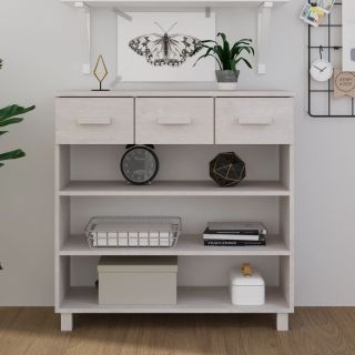 konsoollaud HAMAR, valge, 90x35x90 cm, männipuit