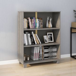 raamatukapp HAMAR, helehall, 85x35x112 cm, männipuit