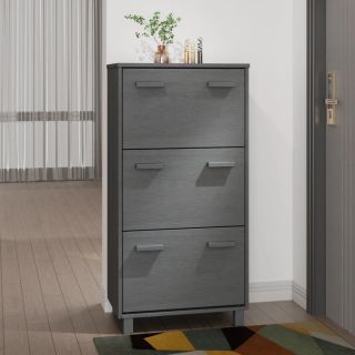 Тумба для обуви HAMAR, темно-серая, 59,5x35x117 см, сосна