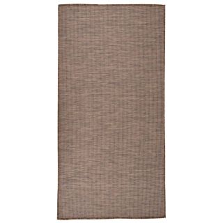 ковер для улицы полотняного переплетения, 100 x 200 см, коричневый