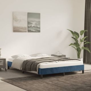 Voodiraam ilma Madratsita Tumesinine 140x190 cm samet