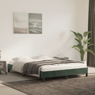 Voodiraam ilma Madratsita Tumeroheline 140x190 cm samet