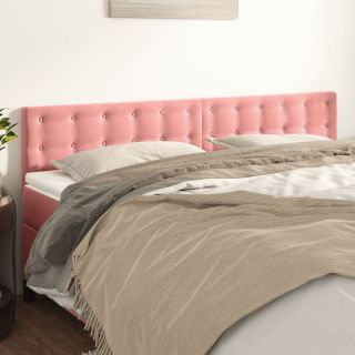 voodipeatsid 2 tk, roosa, 100x5x78/88 cm, samet