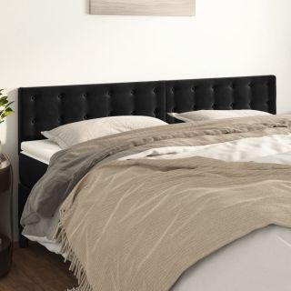 voodipeatsid 2 tk, must, 100x5x78/88 cm, samet