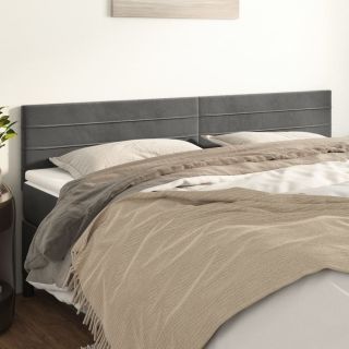 voodipeatsid 2 tk, tumehall, 80x5x78/88 cm, samet