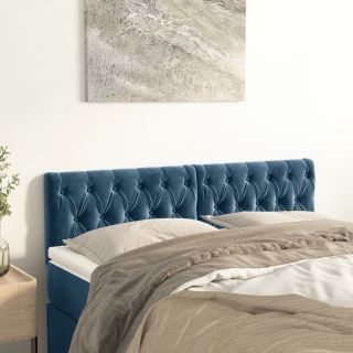 voodipeatsid 2 tk, tumesinine, 80x7x78/88 cm, samet