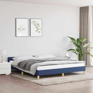 voodiraam peatsiga ilma madratsita Sinine 160x200 cm kangas
