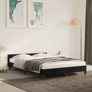 voodiraam ilma madratsita, must, 140x190 cm, samet