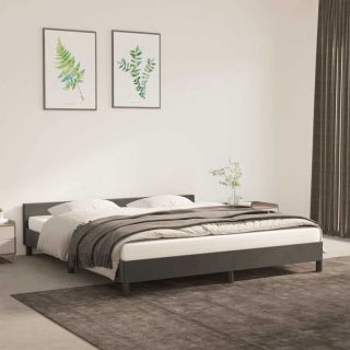 voodiraam ilma madratsita, tumehall, 180x200 cm, samet