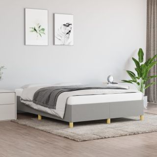 voodiraam ilma madratsita, helehall, 140x190 cm, kangas