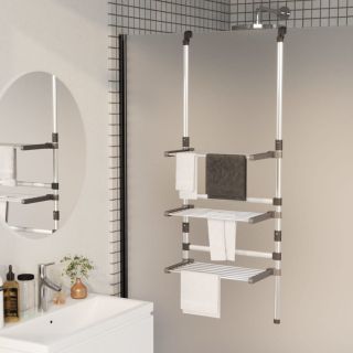 3-korruseline rippuv pesukuivatusrest, alumiinium
