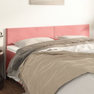 voodipeatsid 2 tk, roosa, 80x5x78/88 cm, samet