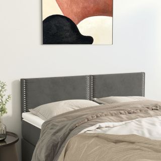 voodipeatsid 2 tk, tumehall, 72x5x78/88 cm, samet