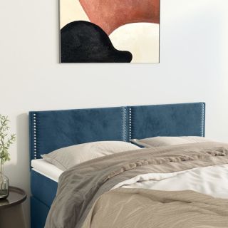 voodipeatsid 2 tk, tumesinine, 72x5x78/88 cm, samet