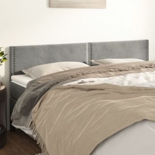 voodipeatsid 2 tk, helehall, 80x5x78/88 cm, samet