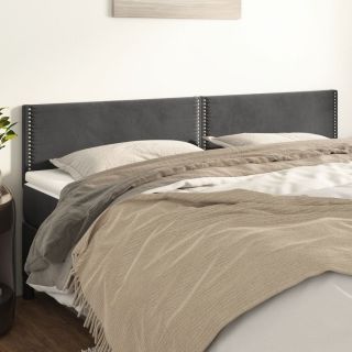 voodipeatsid 2 tk, tumehall, 80x5x78/88 cm, samet