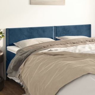 voodipeatsid 2 tk, tumesinine, 80x5x78/88 cm, samet
