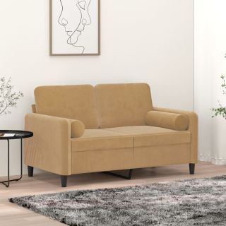 dekoratiivpadjad 2 tk, pruun, Ø15 x 50 cm, samet