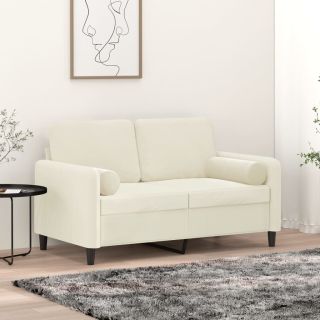dekoratiivpadjad 2 tk, kreemjas, Ø15 x 50 cm, samet