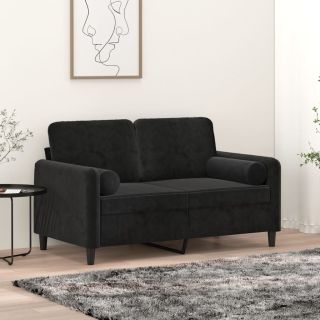 dekoratiivpadjad 2 tk, must, Ø15 x 50 cm, samet