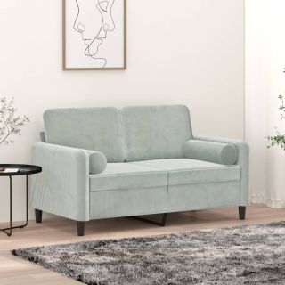 dekoratiivpadjad 2 tk, helehall, Ø15 x 50 cm, samet