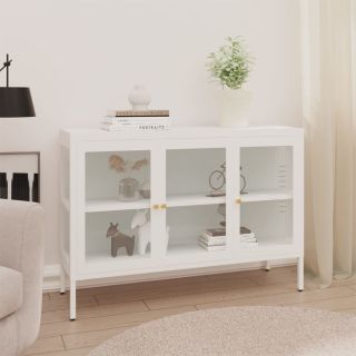 puhvetkapp, valge, 105 x 35 x 70 cm, teras ja klaas