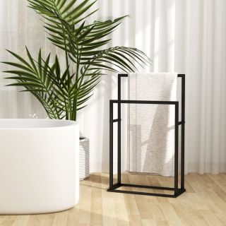 отдельно стоящая вешалка для полотенец, черная, 48 x 24 x 78,5 см, железная