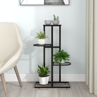 4-korruseline lillealus, 43x22x76 cm, must, metall