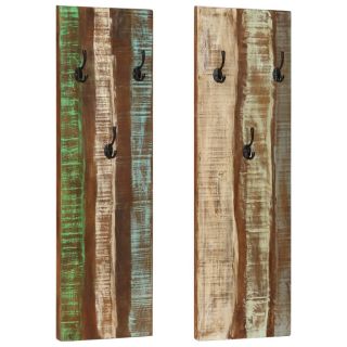 настенные вешалки 2 шт., 36 x 3 x 110 см, переработанная древесина