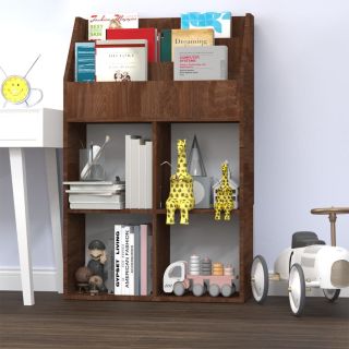 детская журнальная стойка, коричневый дуб, 71 x 30 x 114 см, искусственное дерево