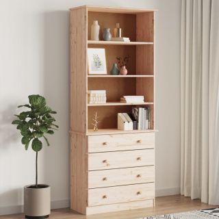 Книжный шкаф с ящиками ALTA 77x35x186,5 см, сосна