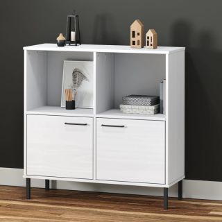 raamatukapp metalljalgadega, valge, 90x35x90,5 cm, OSLO