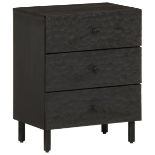 тумбочка прикроватная, черная, 50x33x60 см, манговое дерево