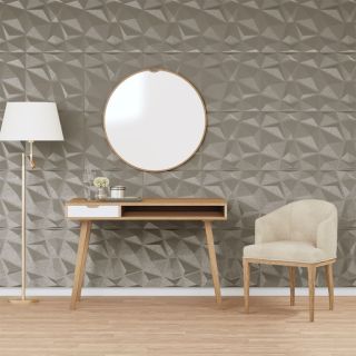 seinapaneelid 24 tk, betoonhall, 50 x 50 cm, XPS 6 m², teemant