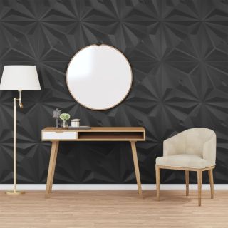 стеновые панели 48 шт., черные, 50 x 50 см, XPS 12 м², звезда