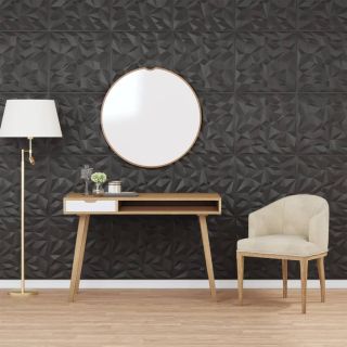 seinapaneelid 48 tk, must, 50 x 50 cm, EPS 12 m² ametüst