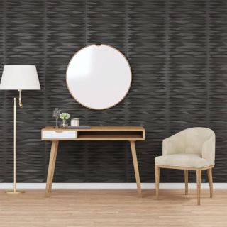 seinapaneelid 48 tk, must, 50 x 50 cm, XPS 12 m², kivi
