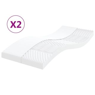 poroloonmadratsid 2 tk valge 100x200 cm 7 tsooni kõvadus 20 ILD
